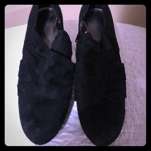 Black hidden platform booties size 11